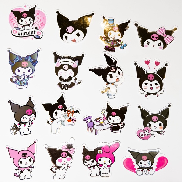 16 pcs Kuromi Sanrio Vinyl stickers decals - Picture 1 of 3